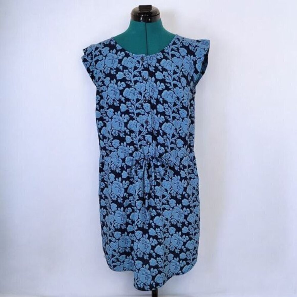Cabi Java Blue Floral Drawstring Dress - Size Small - Picture 2 of 10